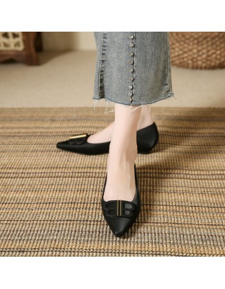 New style shallow-toed pointed-toe single-sole low-heeled women's shoes, fashionable patent leather women's shoes