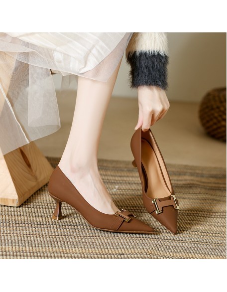 Women's new pointed-toe stiletto heels French commuter shoes Fashionable and versatile women's shoes
