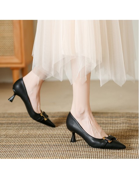 Women's new pointed-toe stiletto heels French commuter shoes Fashionable and versatile women's shoes