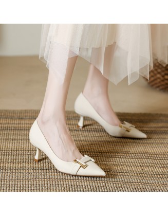 Women's new pointed-toe stiletto heels French commuter shoes Fashionable and versatile women's shoes