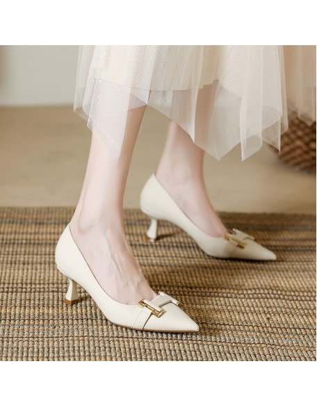 Women's new pointed-toe stiletto heels French commuter shoes Fashionable and versatile women's shoes
